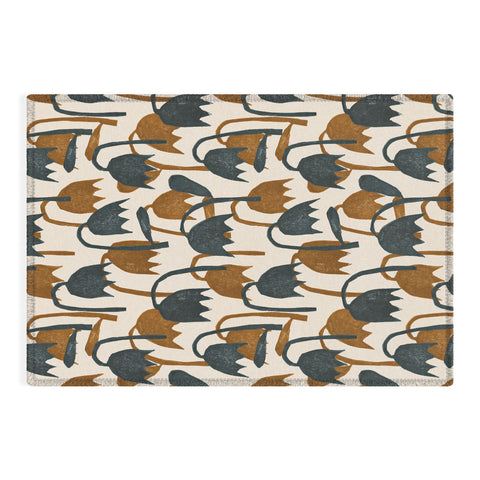 Alisa Galitsyna Linocut Tulip Pattern 1 Outdoor Rug