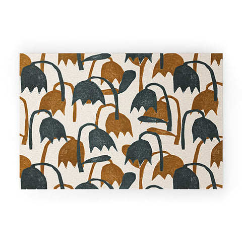 Alisa Galitsyna Linocut Tulip Pattern 1 Welcome Mat