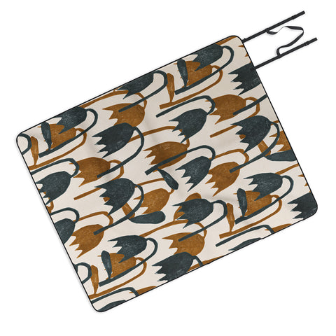 Alisa Galitsyna Linocut Tulip Pattern 1 Picnic Blanket