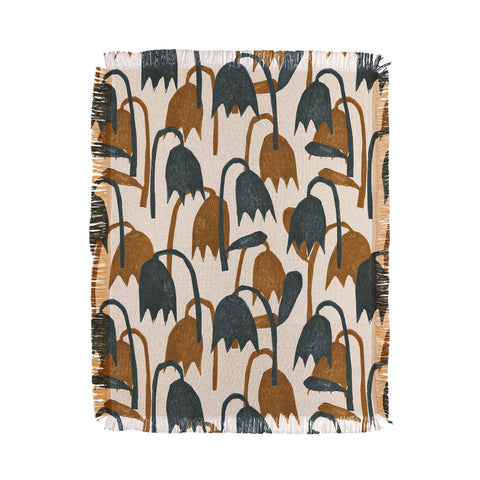 Alisa Galitsyna Linocut Tulip Pattern 1 Throw Blanket