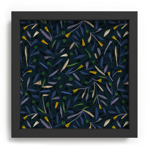 Alisa Galitsyna Midnight Floral Pattern 02 Recessed Framing Square
