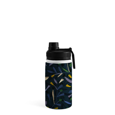Alisa Galitsyna Midnight Floral Pattern 02 Water Bottle