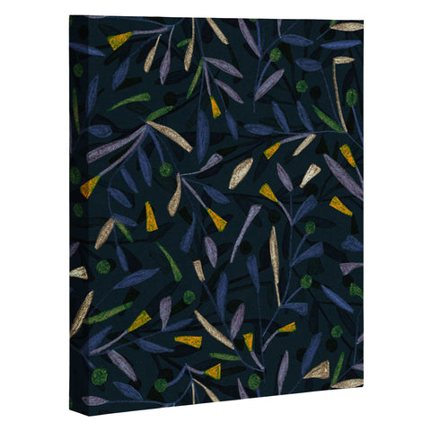Alisa Galitsyna Midnight Floral Pattern 02 Art Canvas