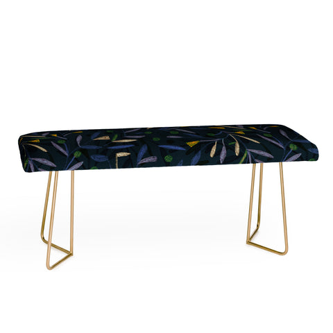 Alisa Galitsyna Midnight Floral Pattern 02 Bench