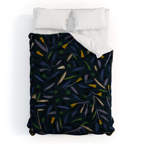 Alisa Galitsyna Midnight Floral Pattern 02 Comforter