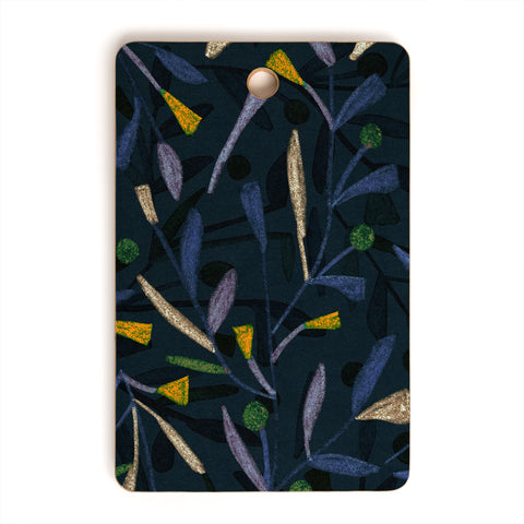 Alisa Galitsyna Midnight Floral Pattern 02 Cutting Board Rectangle