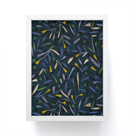 Alisa Galitsyna Midnight Floral Pattern 02 Framed Mini Art Print Square