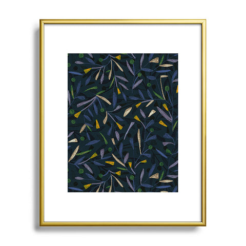 Alisa Galitsyna Midnight Floral Pattern 02 Metal Framed Art Print