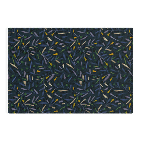 Alisa Galitsyna Midnight Floral Pattern 02 Outdoor Rug