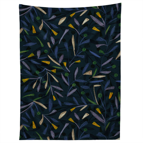 Alisa Galitsyna Midnight Floral Pattern 02 Tapestry