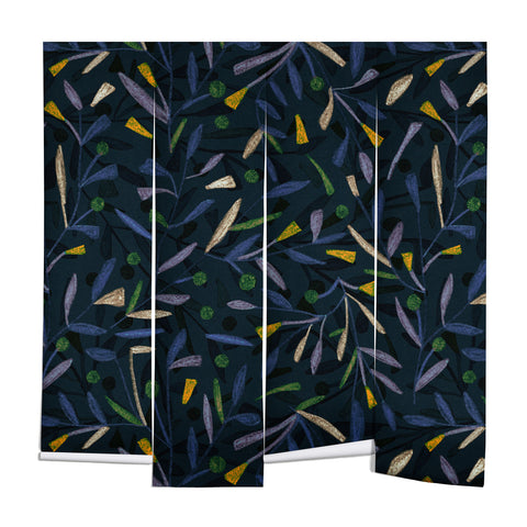 Alisa Galitsyna Midnight Floral Pattern 02 Wall Mural