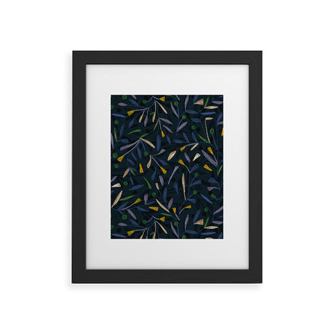 Alisa Galitsyna Midnight Floral Pattern 02 Framed Art Print