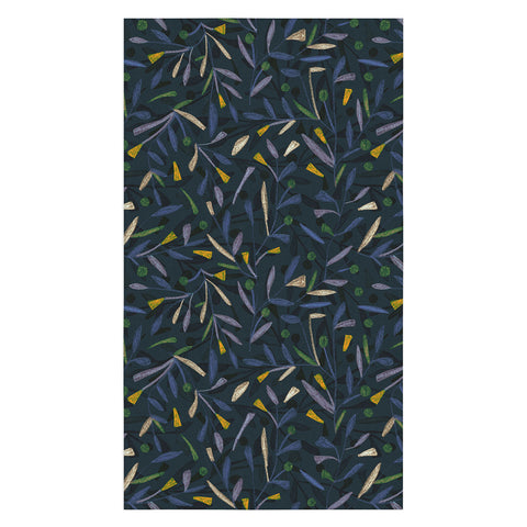 Alisa Galitsyna Midnight Floral Pattern 02 Tablecloth