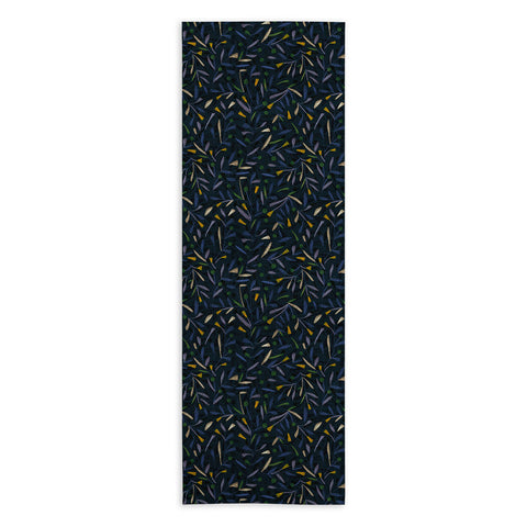 Alisa Galitsyna Midnight Floral Pattern 02 Yoga Towel