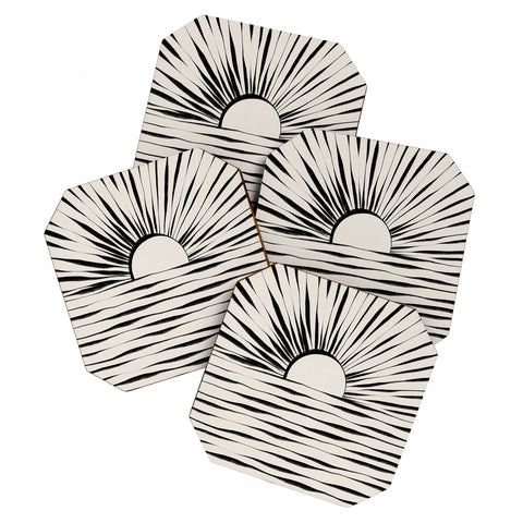 Alisa Galitsyna Minimal Sunrise Sunset Coaster Set
