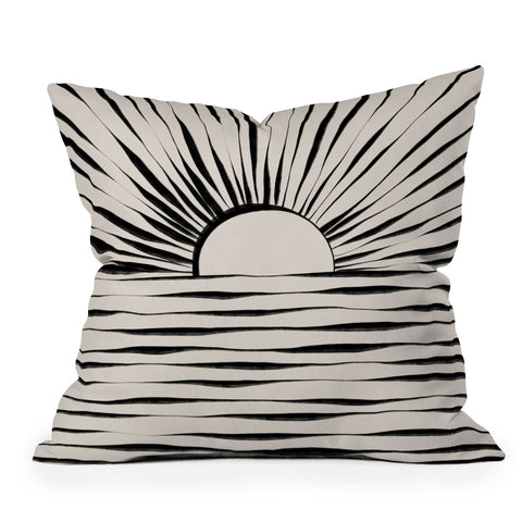 Alisa Galitsyna Minimal Sunrise Sunset Outdoor Throw Pillow