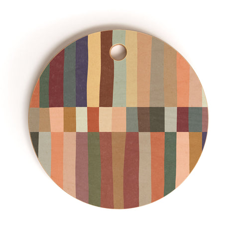 Alisa Galitsyna Mix of Stripes 5 Cutting Board Round