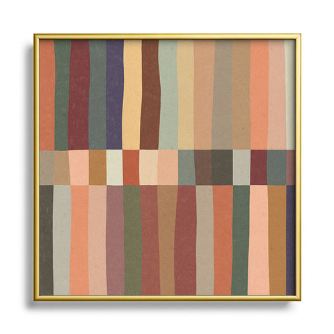 Alisa Galitsyna Mix of Stripes 5 Square Metal Framed Art Print