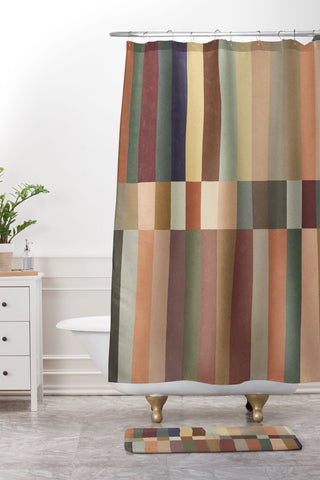 Alisa Galitsyna Mix of Stripes 5 Shower Curtain And Mat
