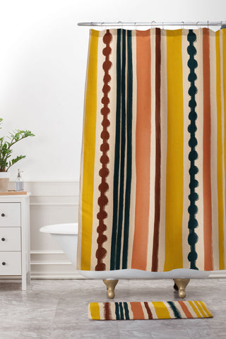 Alisa Galitsyna Mix of Stripes 7 Shower Curtain And Mat