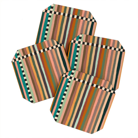 Alisa Galitsyna Mix of Stripes 9 Coaster Set