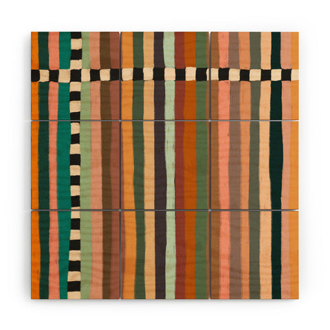 Alisa Galitsyna Mix of Stripes 9 Wood Wall Mural