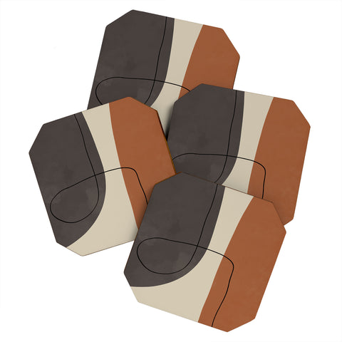 Alisa Galitsyna Modern Abstract Shapes II Coaster Set