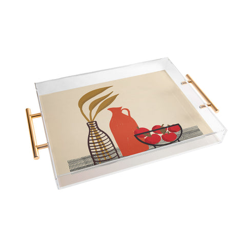 Alisa Galitsyna Modern Still Life with Red App Acrylic Tray