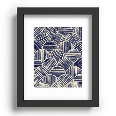 Alisa Galitsyna Navy Blue Striped Pattern 2 Recessed Framing Rectangle