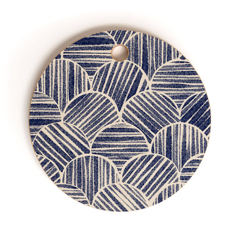 Alisa Galitsyna Navy Blue Striped Pattern 2 Cutting Board Round