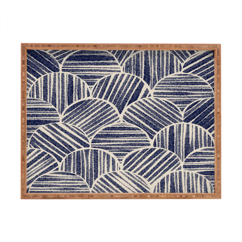 Alisa Galitsyna Navy Blue Striped Pattern 2 Rectangular Tray