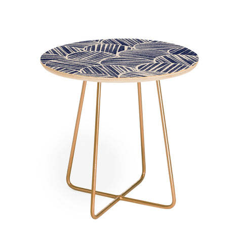Alisa Galitsyna Navy Blue Striped Pattern 2 Round Side Table