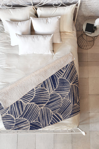 Alisa Galitsyna Navy Blue Striped Pattern 2 Fleece Throw Blanket