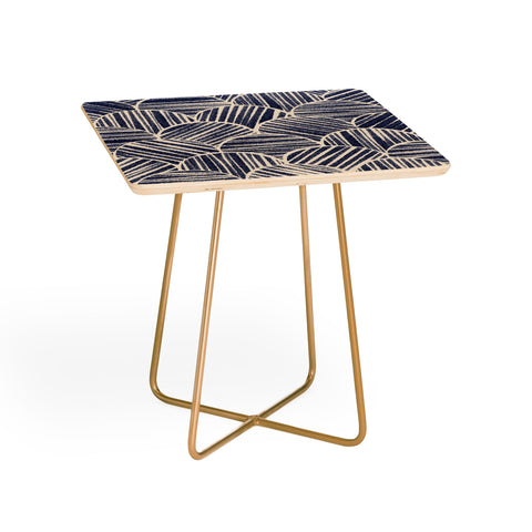 Alisa Galitsyna Navy Blue Striped Pattern 2 Side Table
