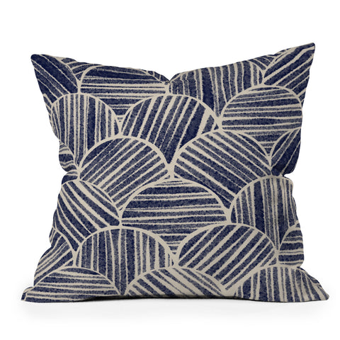 Alisa Galitsyna Navy Blue Striped Pattern 2 Outdoor Throw Pillow