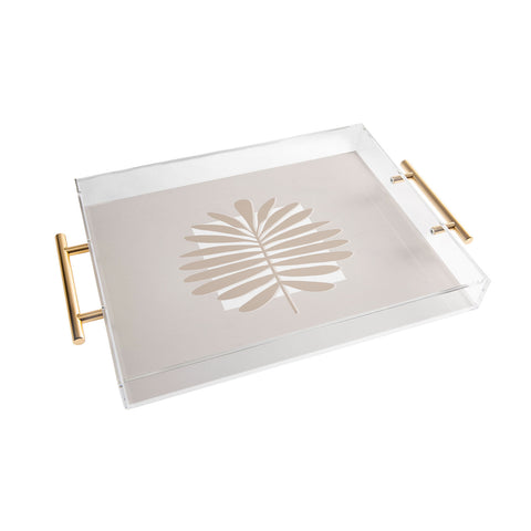 Alisa Galitsyna Neutral Tropical Leaves Acrylic Tray