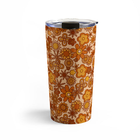 Alisa Galitsyna Orange Retro Bloom Travel Mug