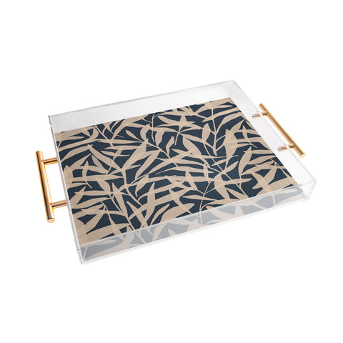 Alisa Galitsyna Organic Pattern Blue and Beige Acrylic Tray