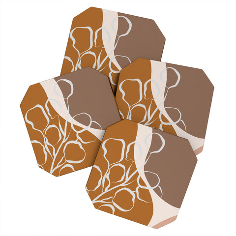 Alisa Galitsyna Organic Shapes And Plants Coaster Set