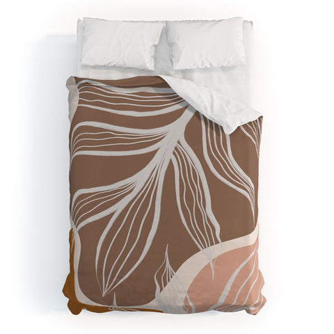 Alisa Galitsyna Organic Shapes Palm Leaves Duvet Cover