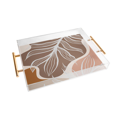 Alisa Galitsyna Organic Shapes Palm Leaves Acrylic Tray