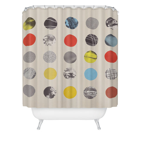 Alisa Galitsyna Paper Pattern Circles Shower Curtain