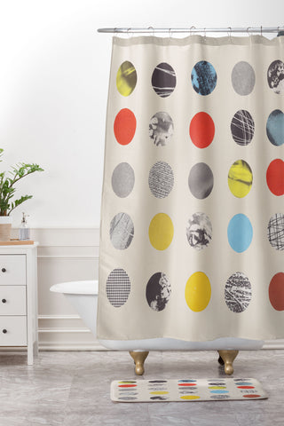 Alisa Galitsyna Paper Pattern Circles Shower Curtain And Mat