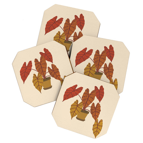 Alisa Galitsyna Patterned Alocasia 3 Coaster Set