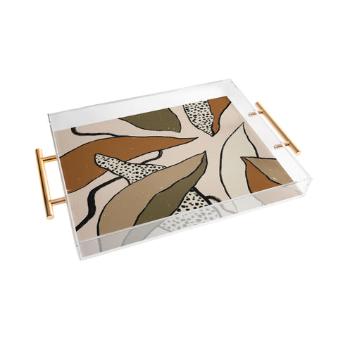 Alisa Galitsyna Patterned Tropical Leaves Acrylic Tray