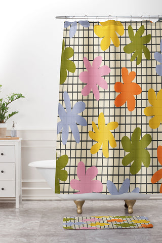 Alisa Galitsyna Playful Flowers 1 Shower Curtain And Mat