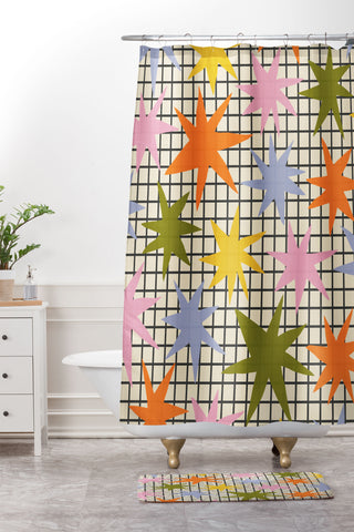 Alisa Galitsyna Playful Stars 1 Shower Curtain And Mat