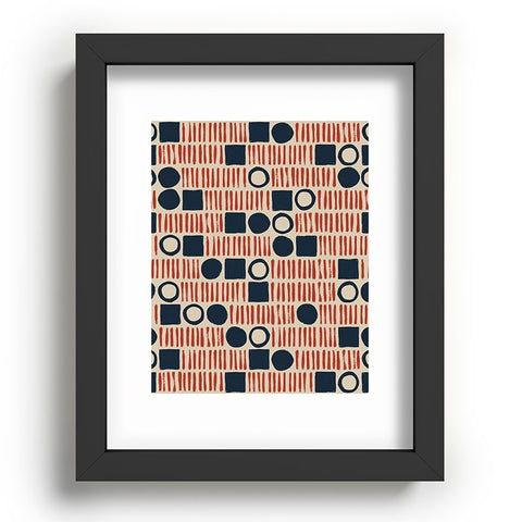 Alisa Galitsyna Red Blue Handdrawn Pattern 1 Recessed Framing Rectangle
