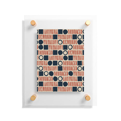 Alisa Galitsyna Red Blue Handdrawn Pattern 1 Floating Acrylic Print