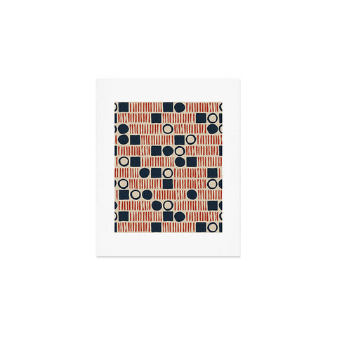 Alisa Galitsyna Red Blue Handdrawn Pattern 1 Art Print